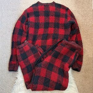 EUC SKIMS Cozy Knit Buffalo Checkered Lounge Pajama Set S/M